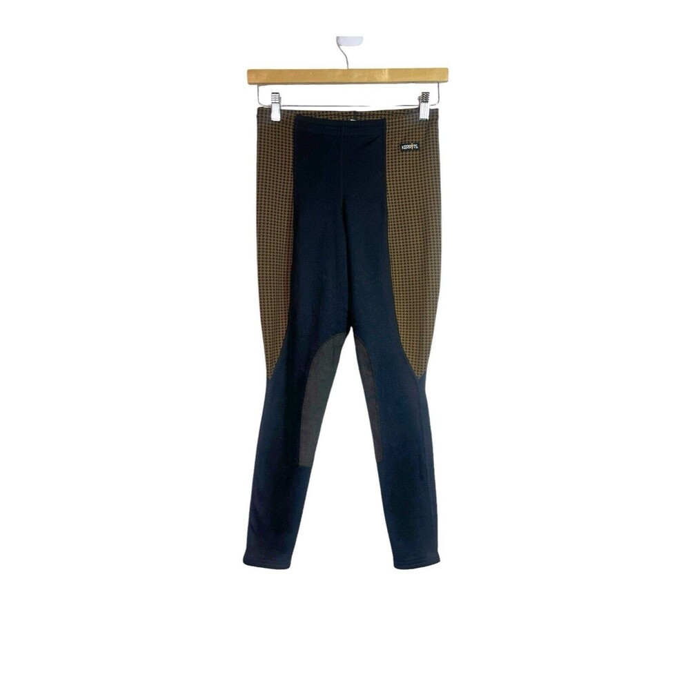 Kerrits Flow Rise Peformance Riding Pants In Amber Houndstooth Brown Women’s 6